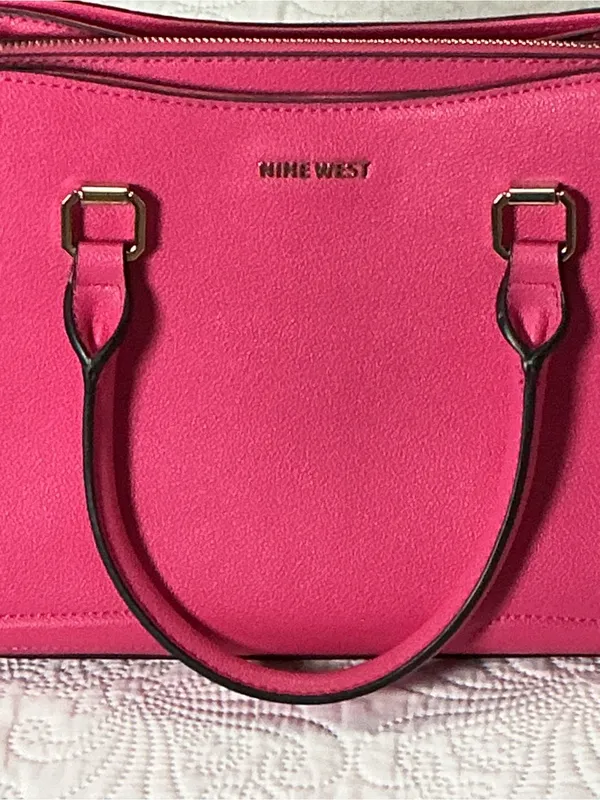 Nine West Strawberry Pink Shoulder Bag Purse Women’s Handbag Large - Image 10