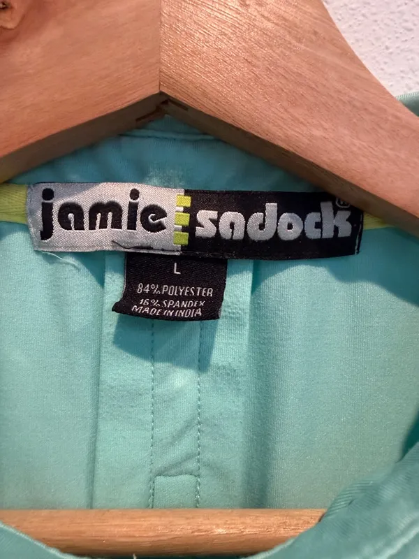 jamie sadock Mint and White Sleeveless Golf Polo with Zip - Image 2