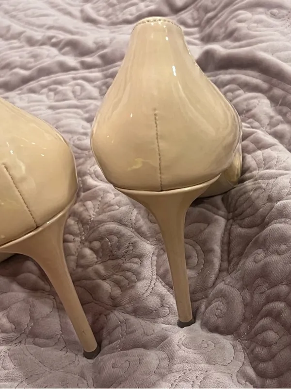 Steve Madden Blush Patent Pointed Toe Clear Panel Stilettos - Image 4