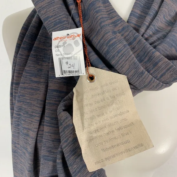 Alternative Orange Label Womens Scarf Navy Streaky Knit Pima Cotton NWT 040015 - Image 3