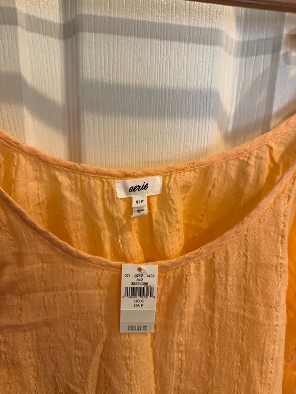 aerie Peach Textured Tiered Mini Sundress - Image 2