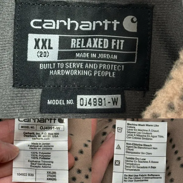 Carhartt T Snap Fleece Sweatshirt Desert Taupe Aztec Women’s XXXL OJ4991-W Pink - Image 16