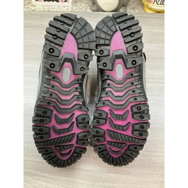 Thermal Fashion Fur Winter Hiking‎ Boots Woman Gray And Pink - Image 6