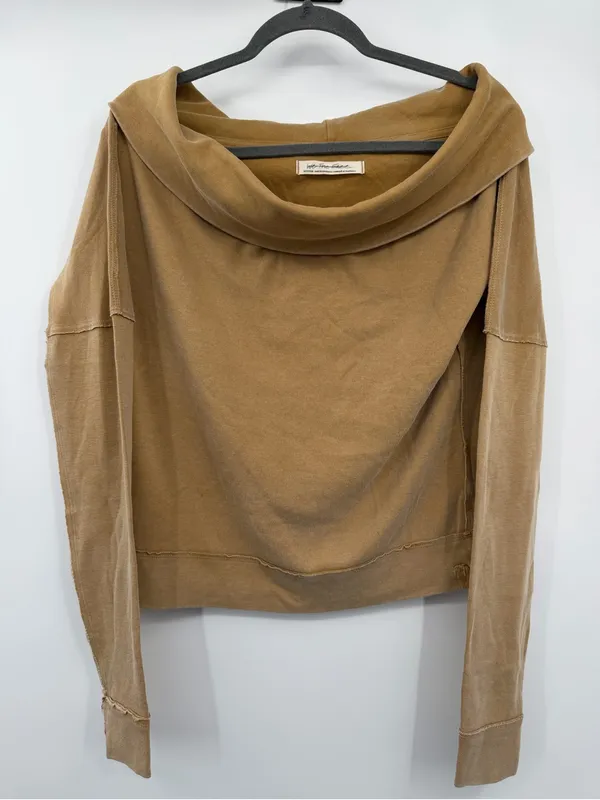 Free People Not The Same Tee Iced Coffee Off Shoulder Top Medium - Image 3