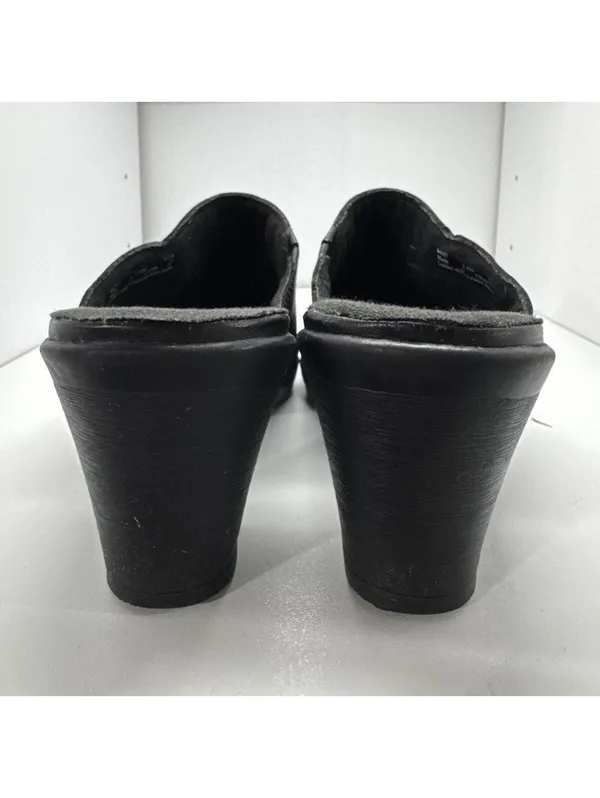 Clarks Black Leather Mule Clogs Slip On Comfort Shoes Women’s - Image 5