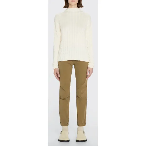 KULE The Mirabelle Cream Mock‎ Neck Cable Knit Cotton Sweater Size Medium - Image 8