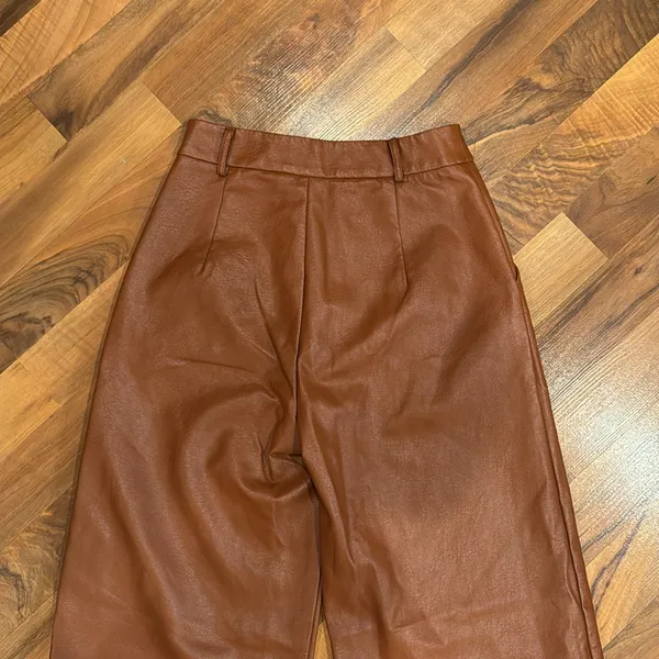 Princess Polly faux leather wide leg trouser‎ pant size 2 - Image 6