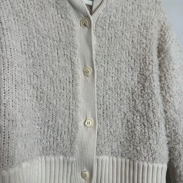 Alex Mill Binky Cardigan Ivory Medium As Is Merino Wool Neutral Button Front - Image 6