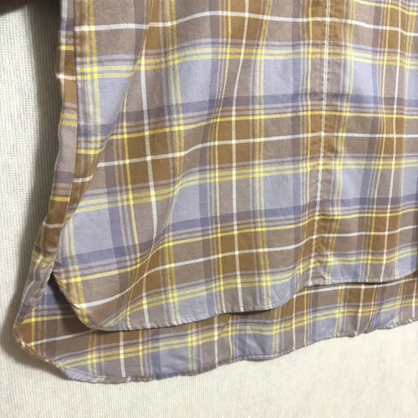 L.L.Bean Whisperweight Flannel Popover Shirt Minimal Gray Plaid Cotton 523202 L - Image 4
