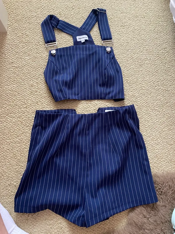 superdown Revolve Two Piece Overall Navy Set - Image 2