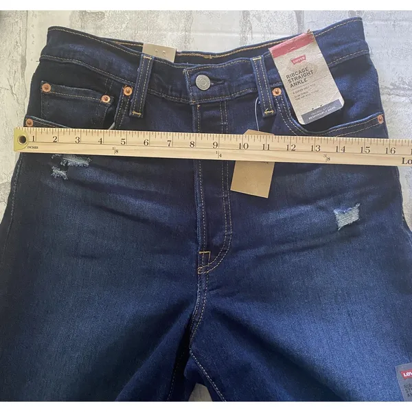 Levis Ribcage Straight Ankle Jean High Rise Slim Hip Denim Sculpting Sz 29 x 27 - Image 6