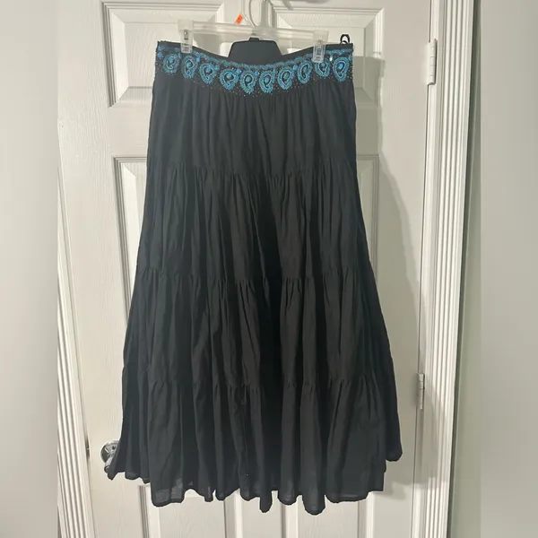 Issue New York Whimsy‎ Tiered Maxi Skirt Blue Size 12 - Image 2