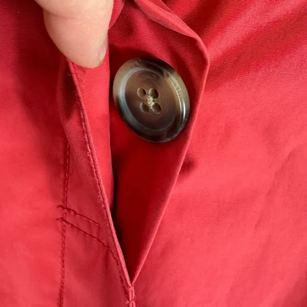Eddie‎ Bauer Coral Pink Collared Button Up Lined Rain Jacket Pockets Size M - Image 3