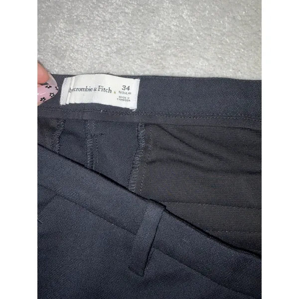 NWT Abercrombie Women's 18/34 Black Tailored Straight Dress Pants Curve Love - Image 6