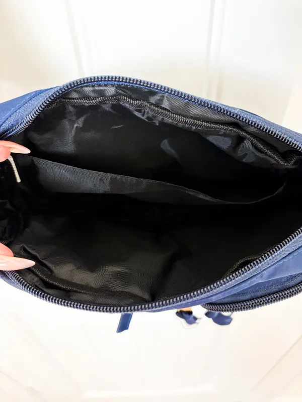 Punch Navy Crossbody Bag with Gold-Tone Hardware - Image 3