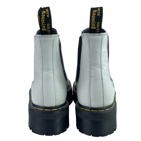 Dr. Martens 2976 Quad White Leather Round Toe Platform Chelsea Ankle Boots Sz 9 - Image 3