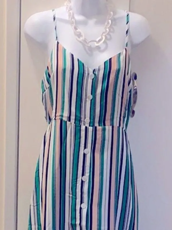 Le Lis striped button down dress Large - Image 2