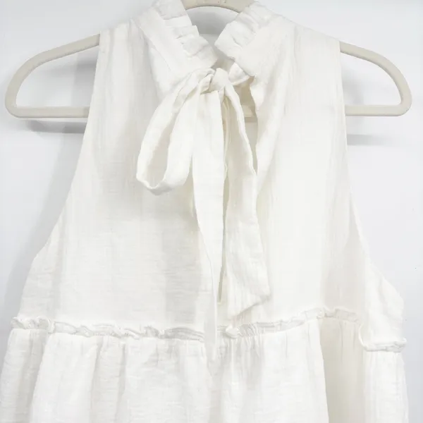 Pomander Place Tuckernuck Womens White Morgan Ruffle Tiered Gauze Mini Dress XL - Image 9