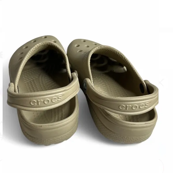 CROCS unisex basic Classic Sandals Clogs Shoes Beige/Tan Size W6-7 M 4-5 - Image 4