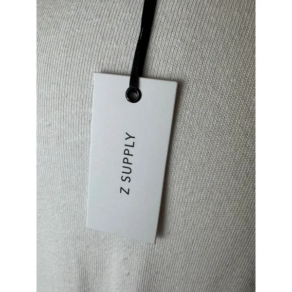 Z‎ Supply Dress Women Medium White Capri Ruffle Sleeve French Terry Mini NWT - Image 8