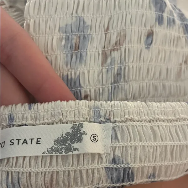Altar'd State Cream and Blue Floral Maxi Dress - Image 3