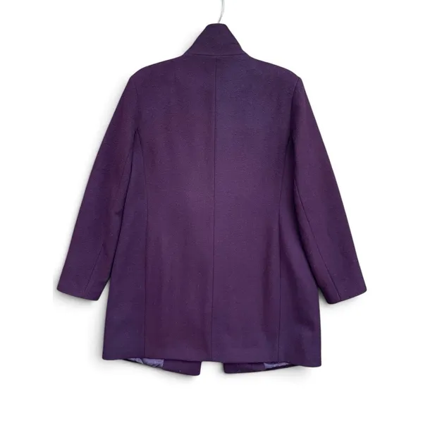 Lauren Ralph Lauren Wool Peacoat Trench Coat Purple Burgundy Size 12 Old Money - Image 6