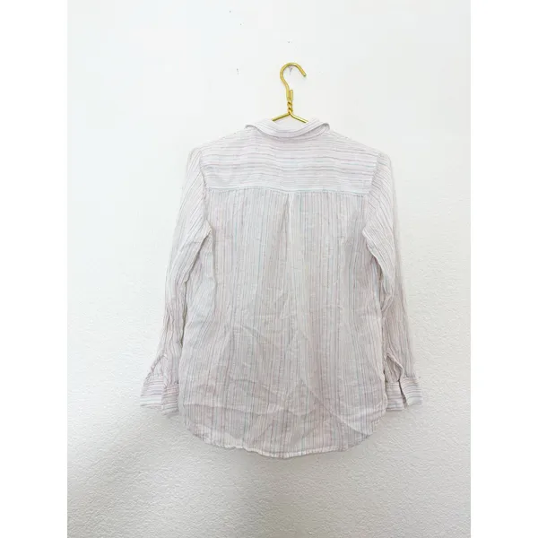 Rails Charli Shirt Size XS Oahu Stripe Metallic Linen Lightweight Button Down - Image 12