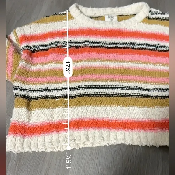 Billabong Easy Going Multicolor Chunky Knit Long Sleeve‎ Cropped Sweater Sz XS - Image 11