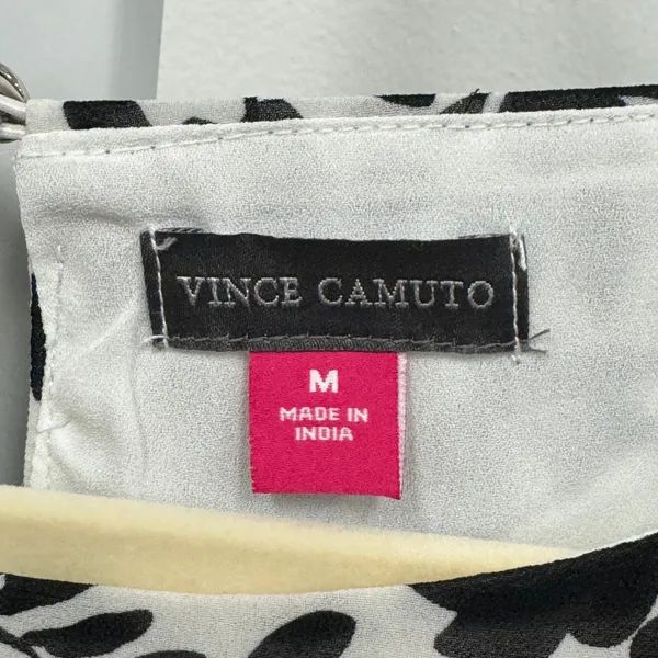 Vince Camuto Floral Tiered Flutter Sleeve Blouse 9161011 Med Womens Black White - Image 8