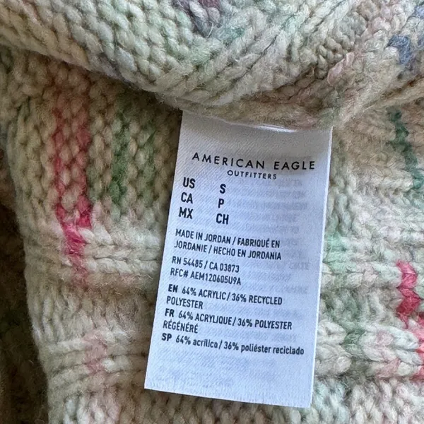 NWT American Eagle Whoa So Soft Cable Knit Confetti Sweater S Oversized Slouchy - Image 4
