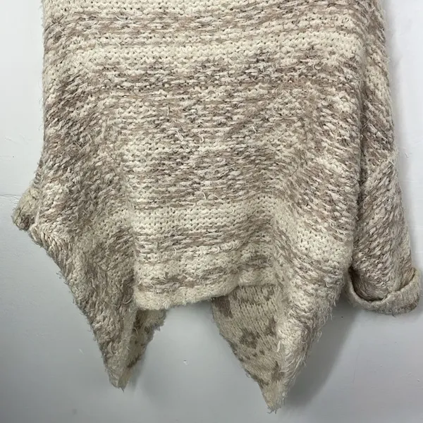 Sleeping On Snow Sweater Womens Beige Cardigan Open Asymmetrical Flowy XS - Image 9
