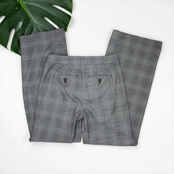 LOFT Glen Plaid Check Wide Leg Trousers - Image 6