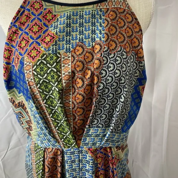 Under skies size large patchwork boho halter maxi dress - Image 3