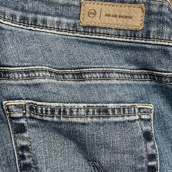 AG Adriano Goldschmied Farrah Boot High Rise Denim Jeans SZ 27 Flared Raw Hem - Image 4