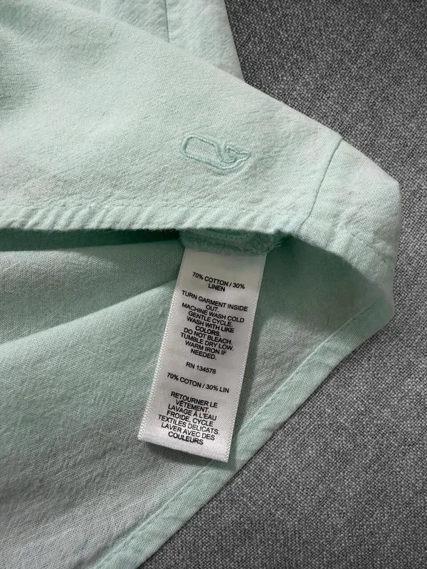 Vineyard Vines Mint Green Cotton Linen Pintuck Tunic Dress M - Image 7