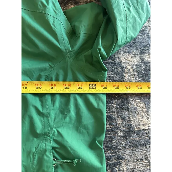 L.L. Bean Waterproof Shell Hoodie Parka Green Women's Size XL Outdoor Rain Coat - Image 5