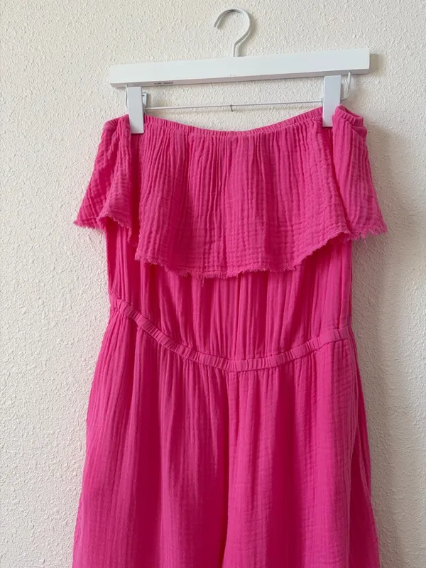 Michael Stars Riya Jumpsuit Azalea Size Large Gauze Bohemian Colorful Coastal - Image 3