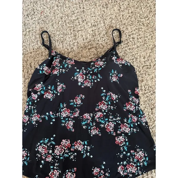 Women's Black Floral Tankini Size Large‎ - Image 2