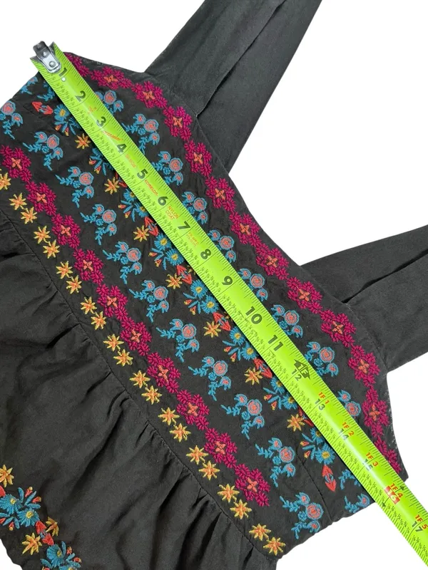 NATURAL LIFE Boho Crop Tank Top with Multicolor Floral Embroidery - Image 7