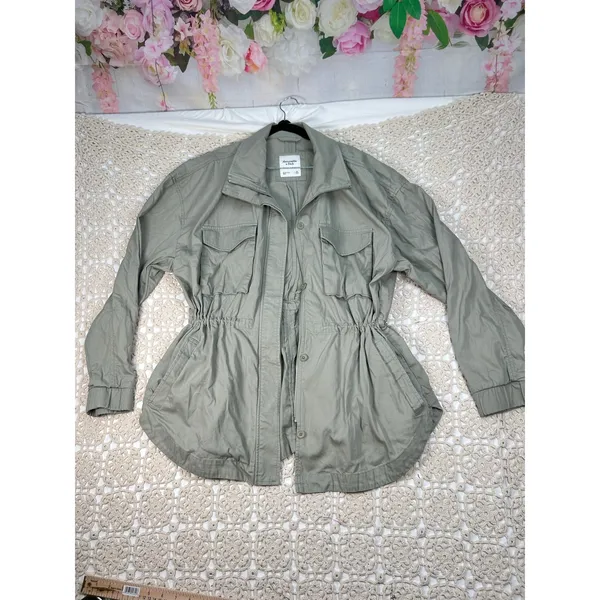 Custom Abercrombie & Fitch Utility Jacket Women’s XL Western Sunflower Boots - Image 10