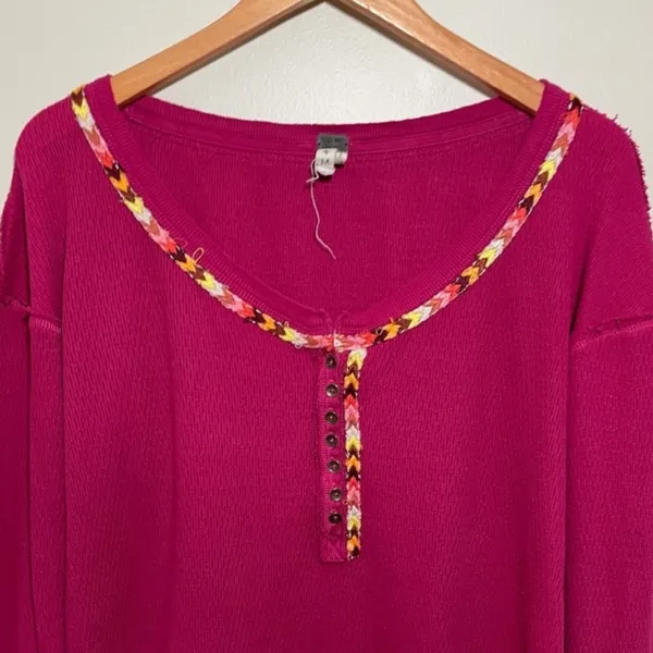 Free People Rainbow Thermal Henley - Image 2