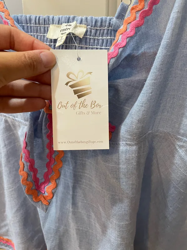 Boutique flared top size M tie front blue Size M - Image 3