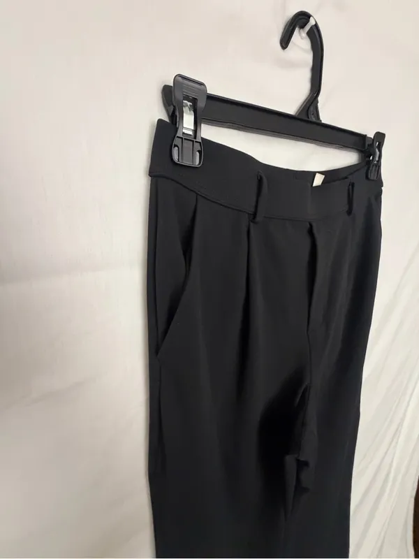 Halara High Waisted Wide Leg Dress Pants Black Pleated Pull On Trousers(A921) - Image 8