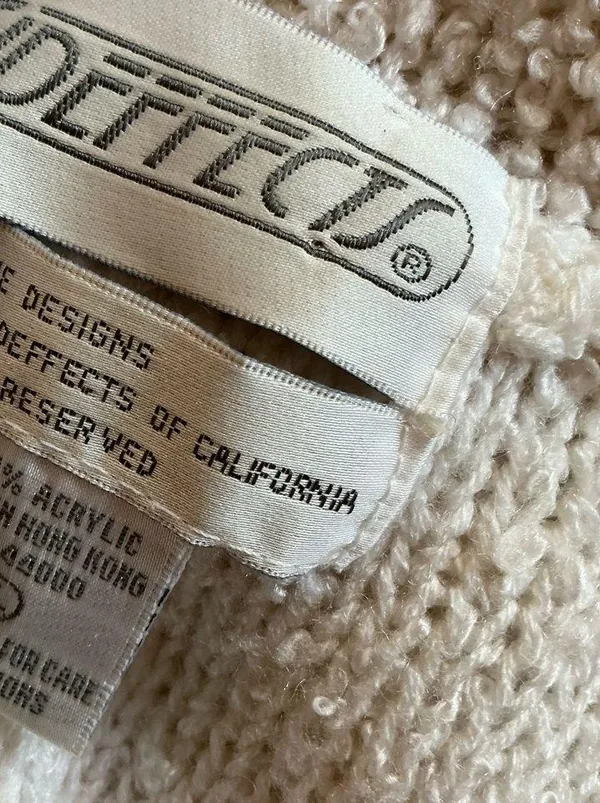Vtg 90s fuzzy oversized cream cardigan - Image 2