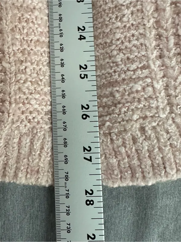 Abercrombie Women’s Small Blush Pink Cable Knit Open Front Cardigan - Image 7