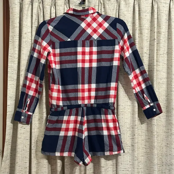 Aerie Flannel Long Sleeve Plaid Pajama Romper - Image 7