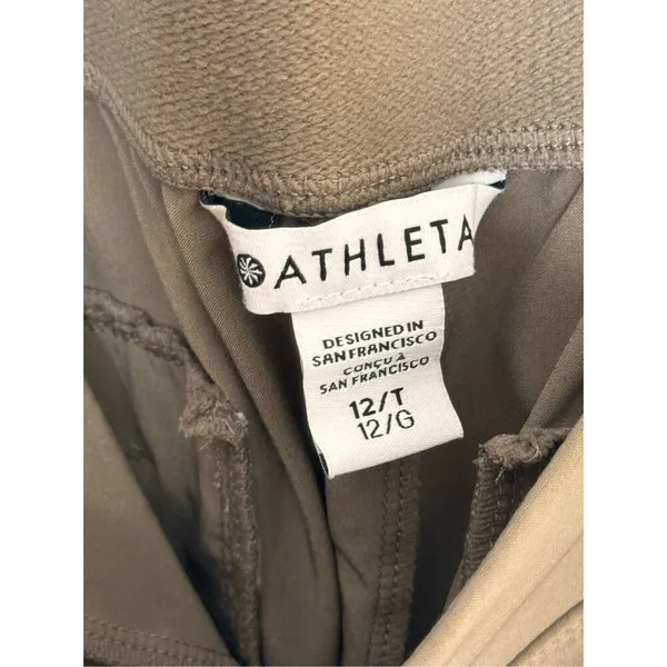 Athleta Tan Jogger Pants Zip Ankle 12 Tall - Image 4