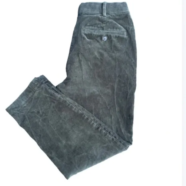 Uniqlo Green Corduroy Pants Size 2 Straight Leg Drawstring Academia Casual - Image 2