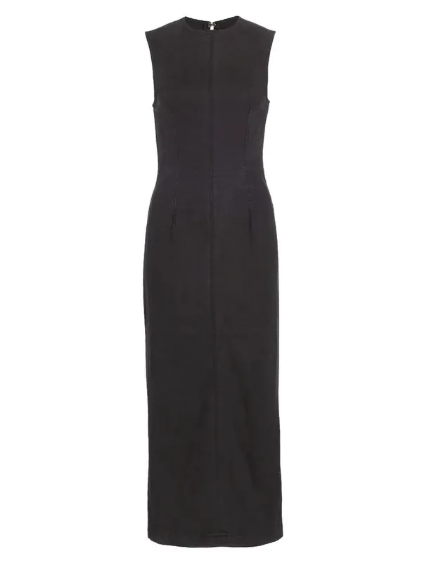 NWT Reformation Kendi Denim Midi in Washed Black Sleeveless Stretch Dress 10 - Image 4