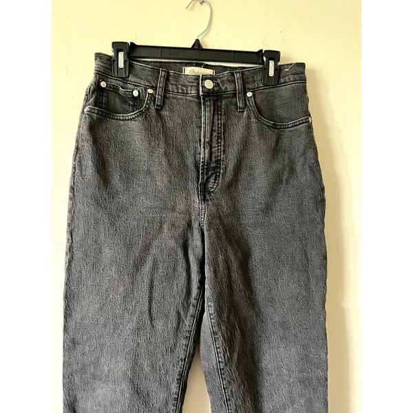 Madewell The Perfect Vintage Straight Jeans gray raw hem Size 29 DRM - Image 3
